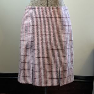 Boden British Tweed mini skirt pink check plaid